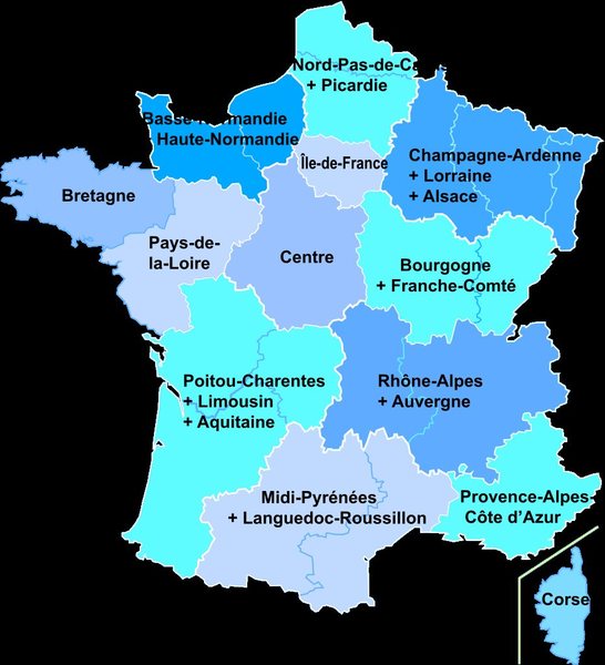 Areas of France