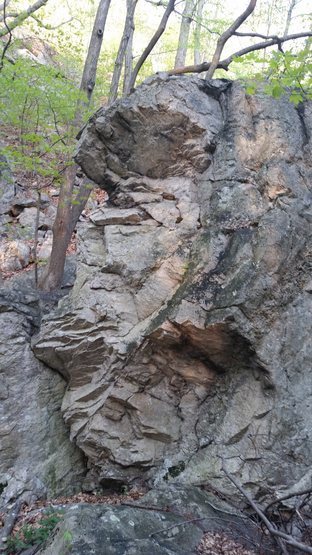 Sitting near the left crack, trend right then up over the sharp triangle feature