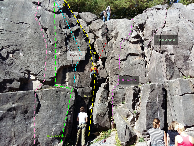 Pink far left is Z-riss. "Rampe" route which is the one the child is on.