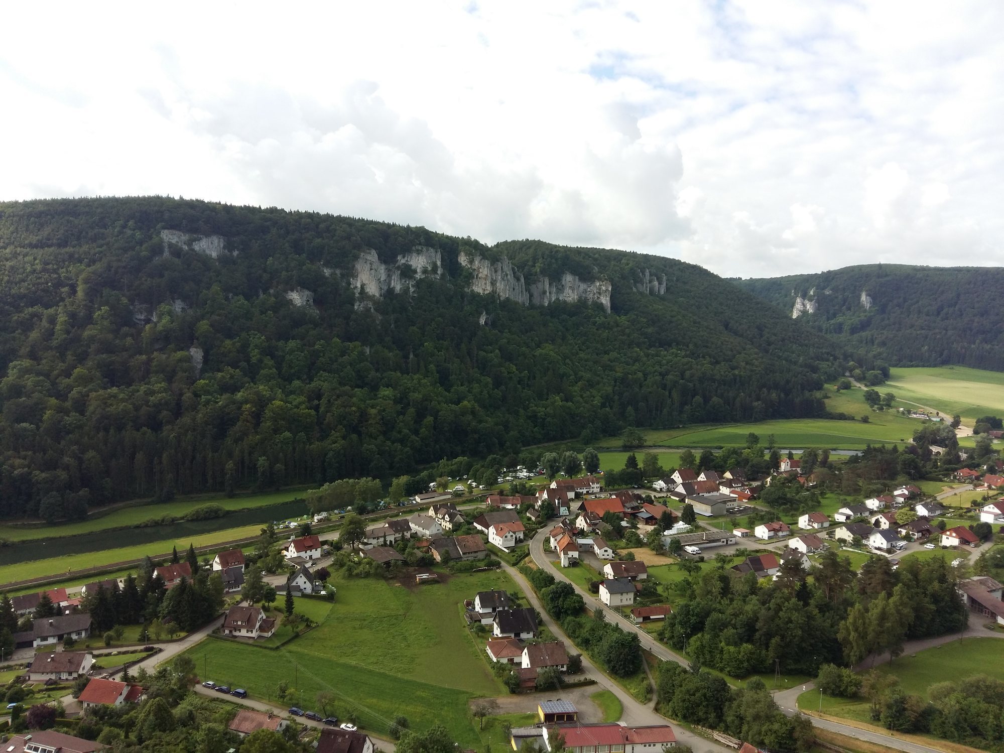 A view of Hausen im Tal as seen from the first belay at