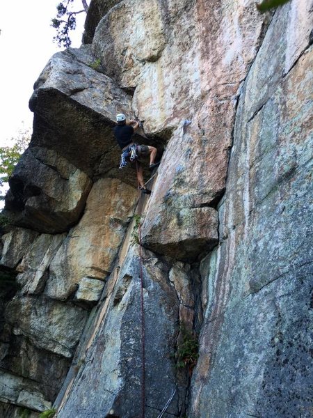 I had trouble figuring out the tough crux; one hang - outstanding pitch!