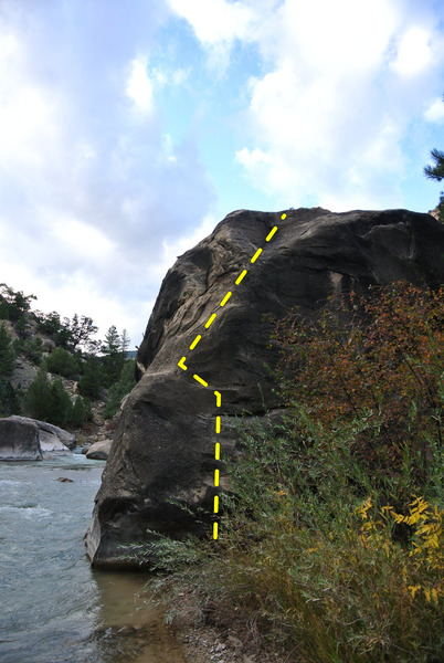 Riverside follows the yellow line.