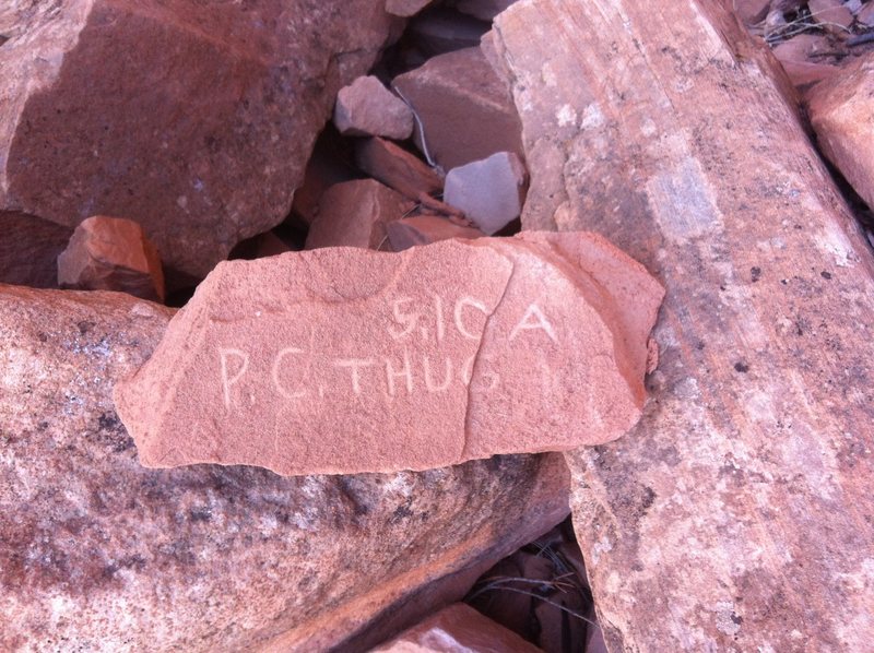 Plaque in the boulders
