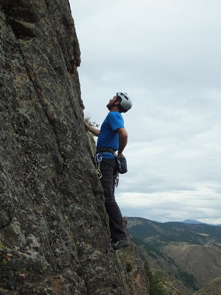 Josh before the crux.