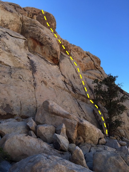Upper part of route is barely visible from this camera angle.