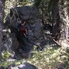 This is that same V4ish problem that has a bad landing as it traverses over the lower Boulder. I really liked this one. 