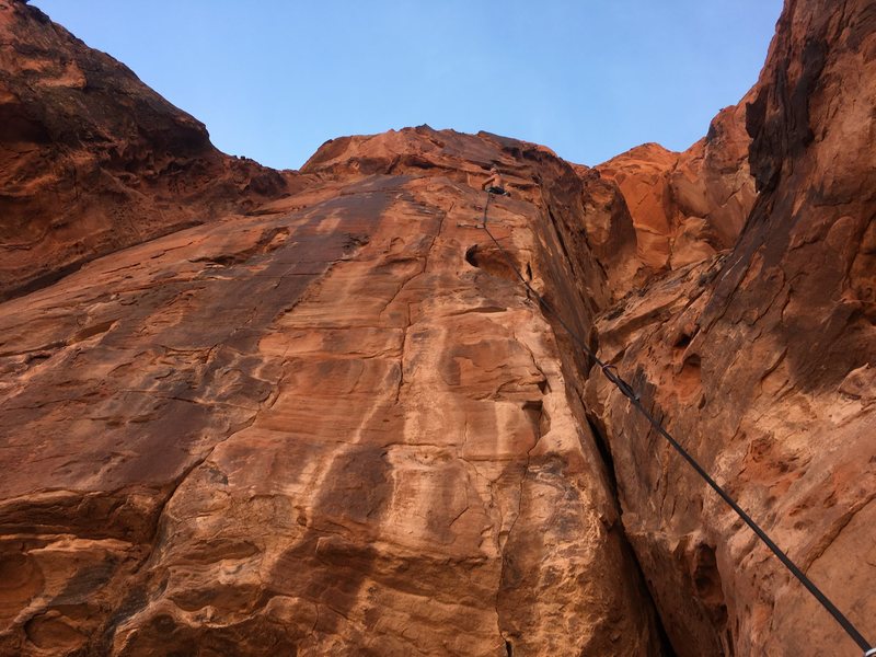 Me about 2/3rds of the way up the vertical pitch.