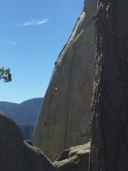 Climbers on 3rd pitch of Wailing Banshees on 10/08/16