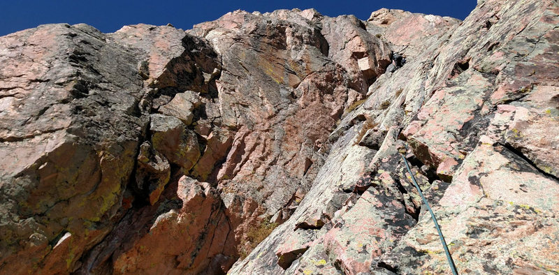 Me on lead up pitch 1 into the large dihedral.