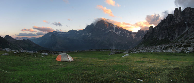 My best "tent shot" ever, on the northern border of Italy.