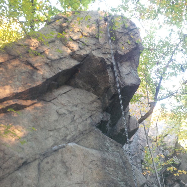 A closer view of the crux section.