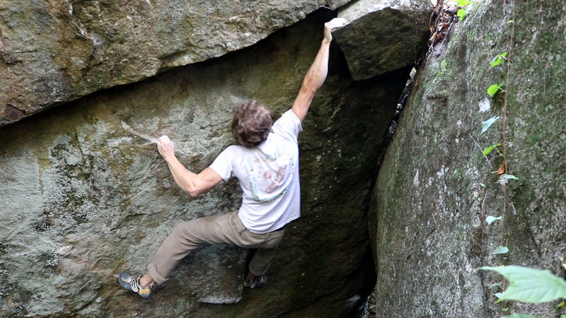 You have to go for it pretty high off the deck for this one. Really good climb.