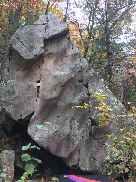 Cletus follows the obvious crack system above the pad to the arete.