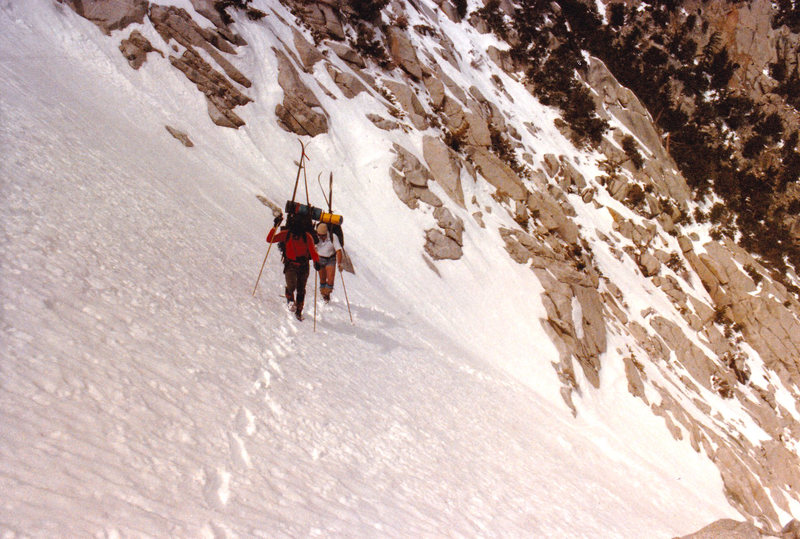 In the couloir - maybe a third of the way up, 1987.