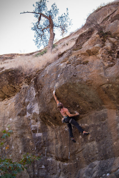 Mike on the top crux.