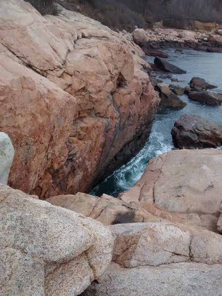 Far end of Rafe's Chasm in Gloucester, MA