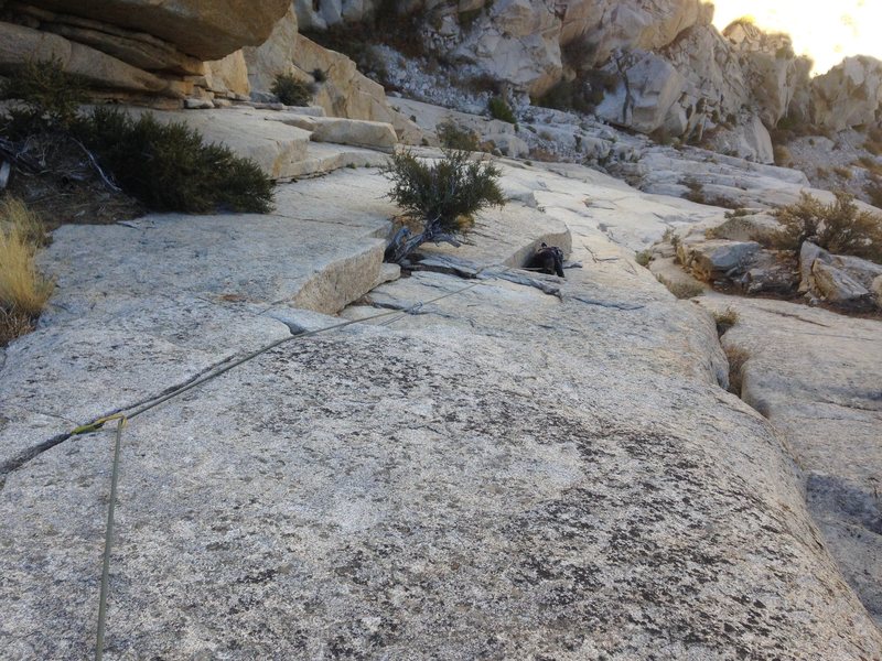 Looking down from the 2nd pitch anchors.