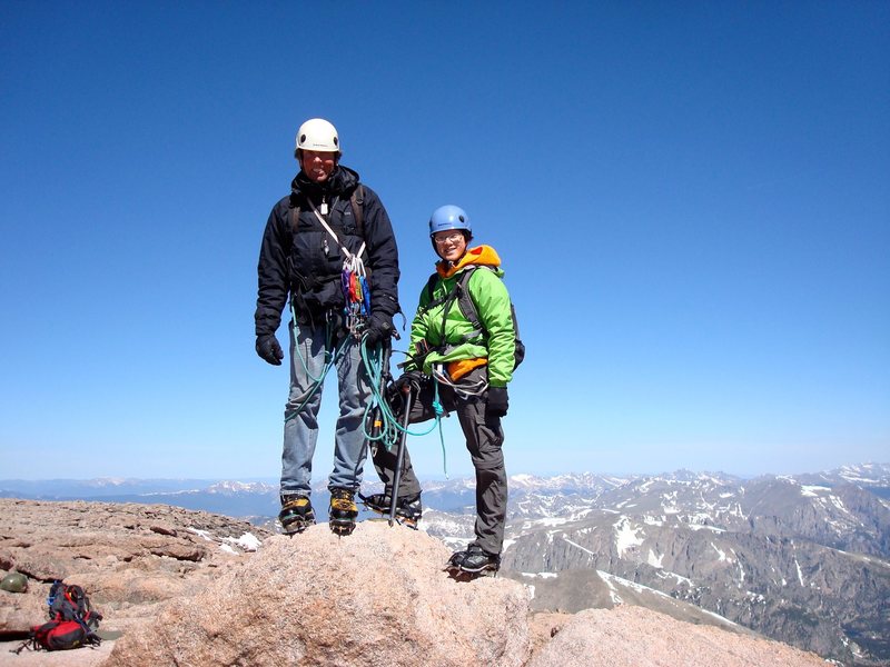 Jim and me summiting Longs in June 2012