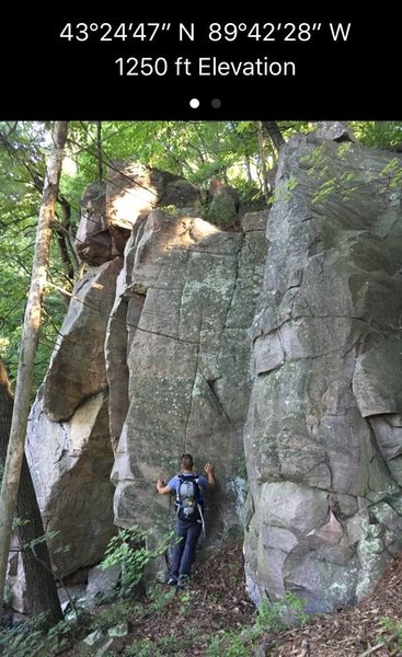 This problem is the blunt arete in the foreground.