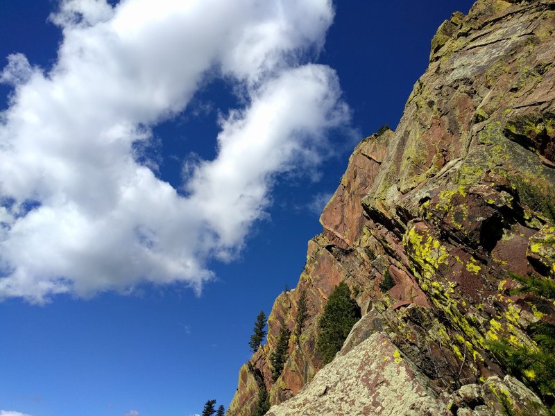 The crux pitch as seen from Long John's Wall. Photo taken on 10/29/16.