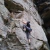 King Ducky, Sport 5.5, RRG October 2016<br>
<br>
My first lead climb.