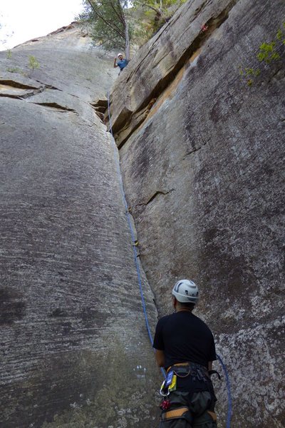 Up first "pitch" of Roadside with 2 pieces of gear in.