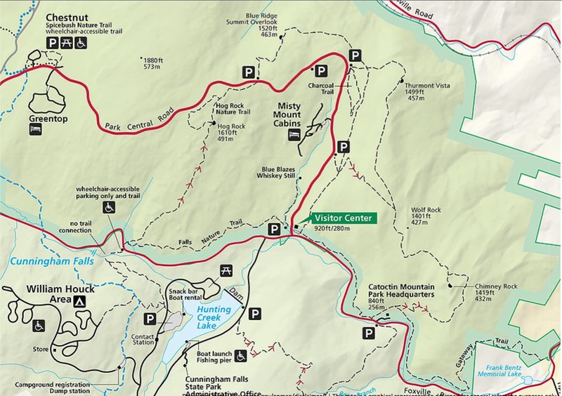 Catoctin Mountain Park Map Catoctin Mountain Park - Climbing