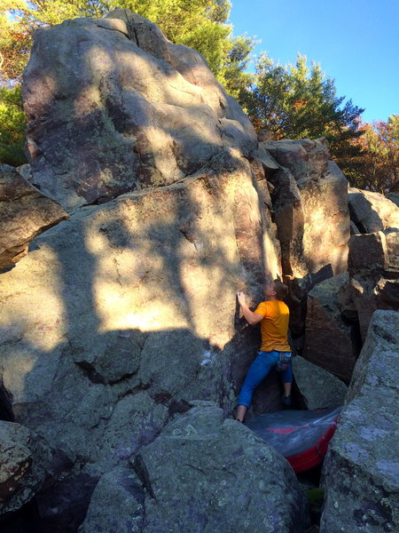 Moving right across the crimps and sidepulls