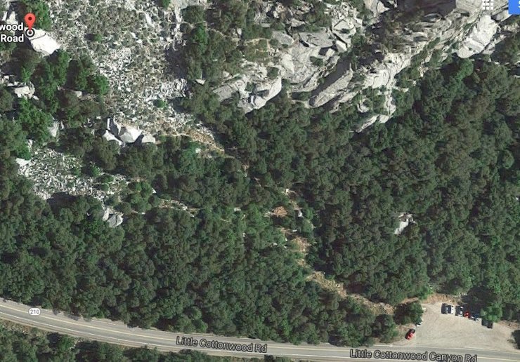 Red pin locates this boulder.