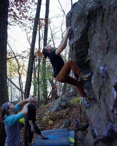 Looking to finish P.Stachio (V4) | Photo: Ashlee Arendt