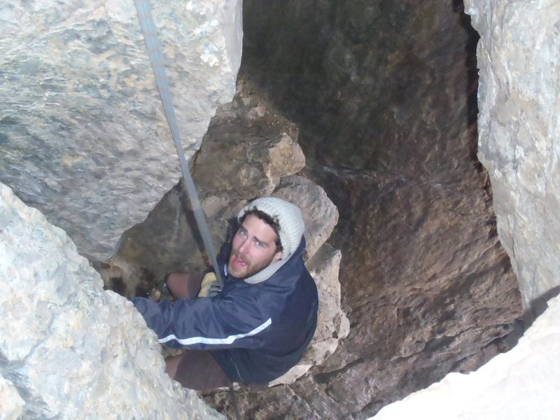 View from the hole in the roof. This shares the same anchor as Little Critters. Fun rap to the bottom!