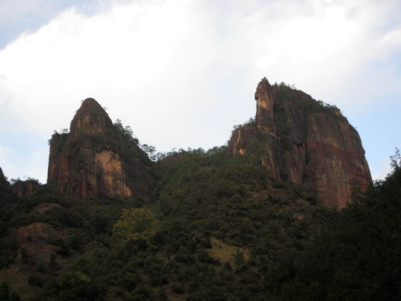 On the left