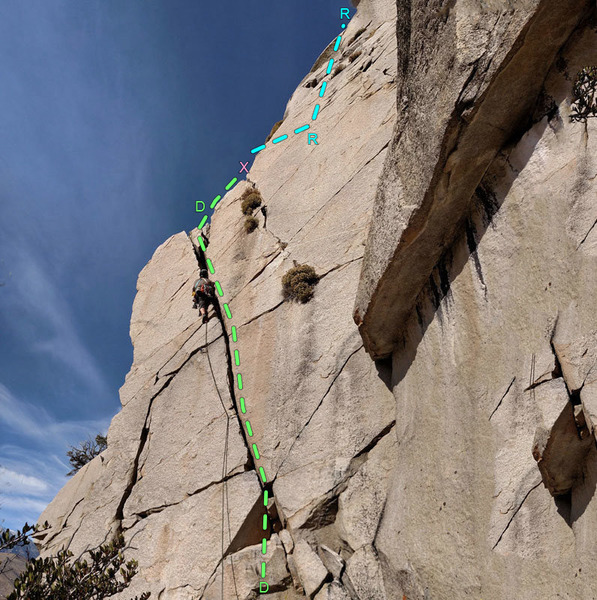 Southeast Roof above Southeast Crack - (sector 9 Chouinard) ...
<br>
D. Southeast Crack
<br>
R. Southeast Roof
