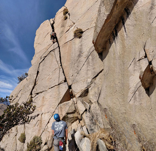 Southeast Crack -- Corey leading with Michaei belaying