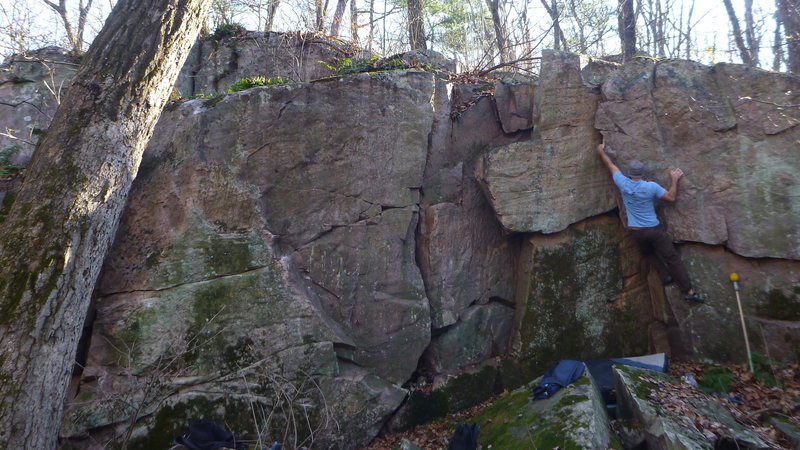 Mike Lohre bouldering along the Fire Road Bluff