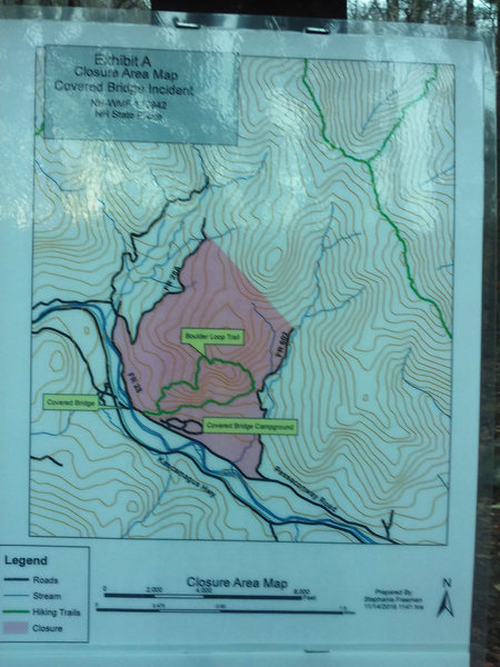 Albany Covered Bridge and Boulder Loop Trail entirely closed due to the 370 acre brush fire in the area this last week. A ranger told us this area will very probably be closed at least until Spring 2017 :(
