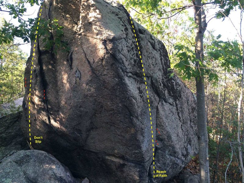 End cap of the boulder, looking north.