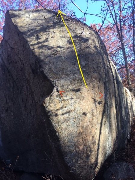Facing the western end cap of the Southern Sponsor Boulder.