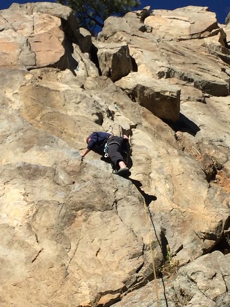 Patrick Morrow low on the route.