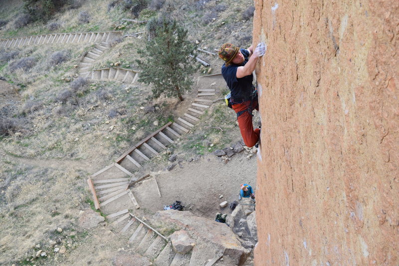 Quentin cranking through the lower crux!