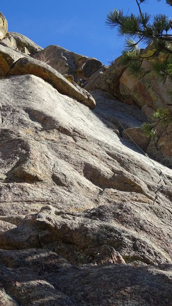 Approaching the crux.
