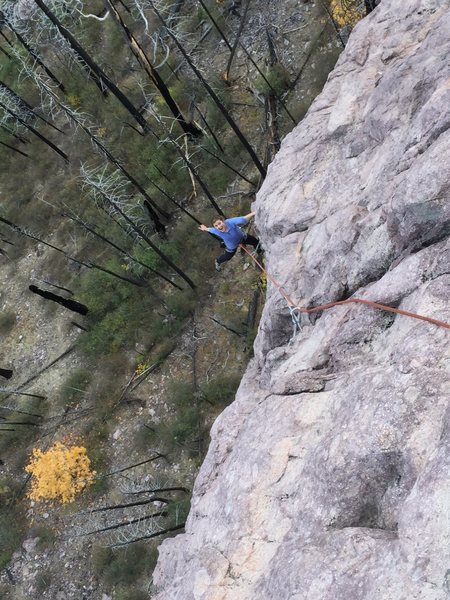 Having fun on the arete, feeling weightless!