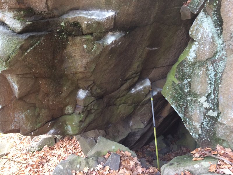 Looking down into the hole where the sit start begins.