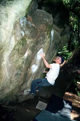 John Davis on Hueco Wall, circa 2001.