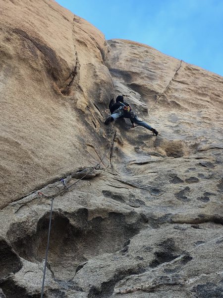 Bob doing the splits on up the crack.
