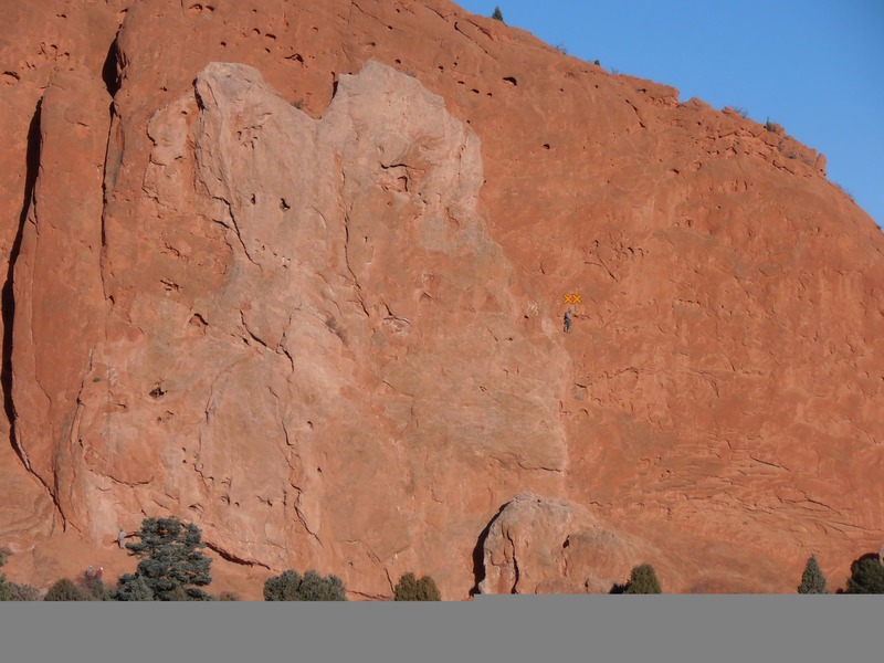 South Gateway Rock - West Side - Credibility Gap. Cleaning up after first lead. Love it, it's perfect.