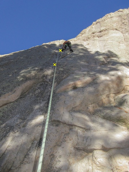Lin Murphy passing the last bolt on Relic.