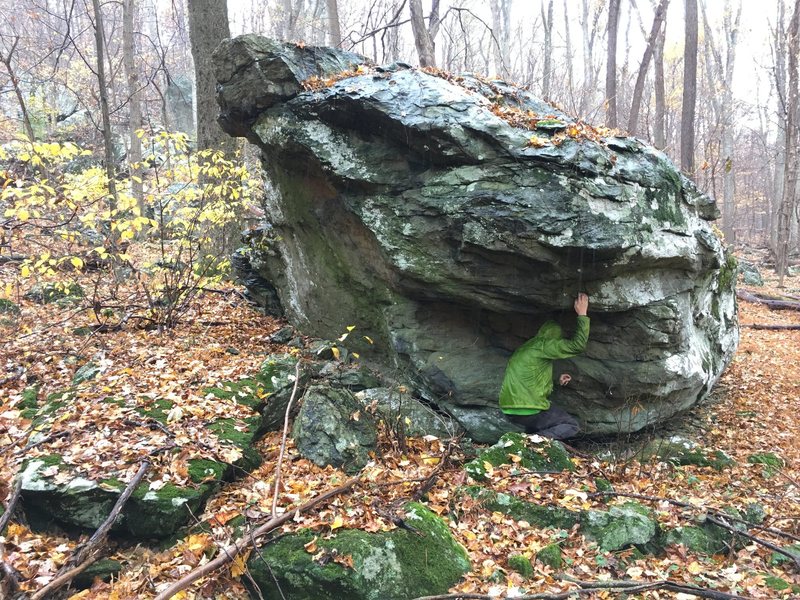 The Smelted Boulder at the Charcoal Exhibit Boulders Area<br>
Catoctin Mountain Park, Maryland