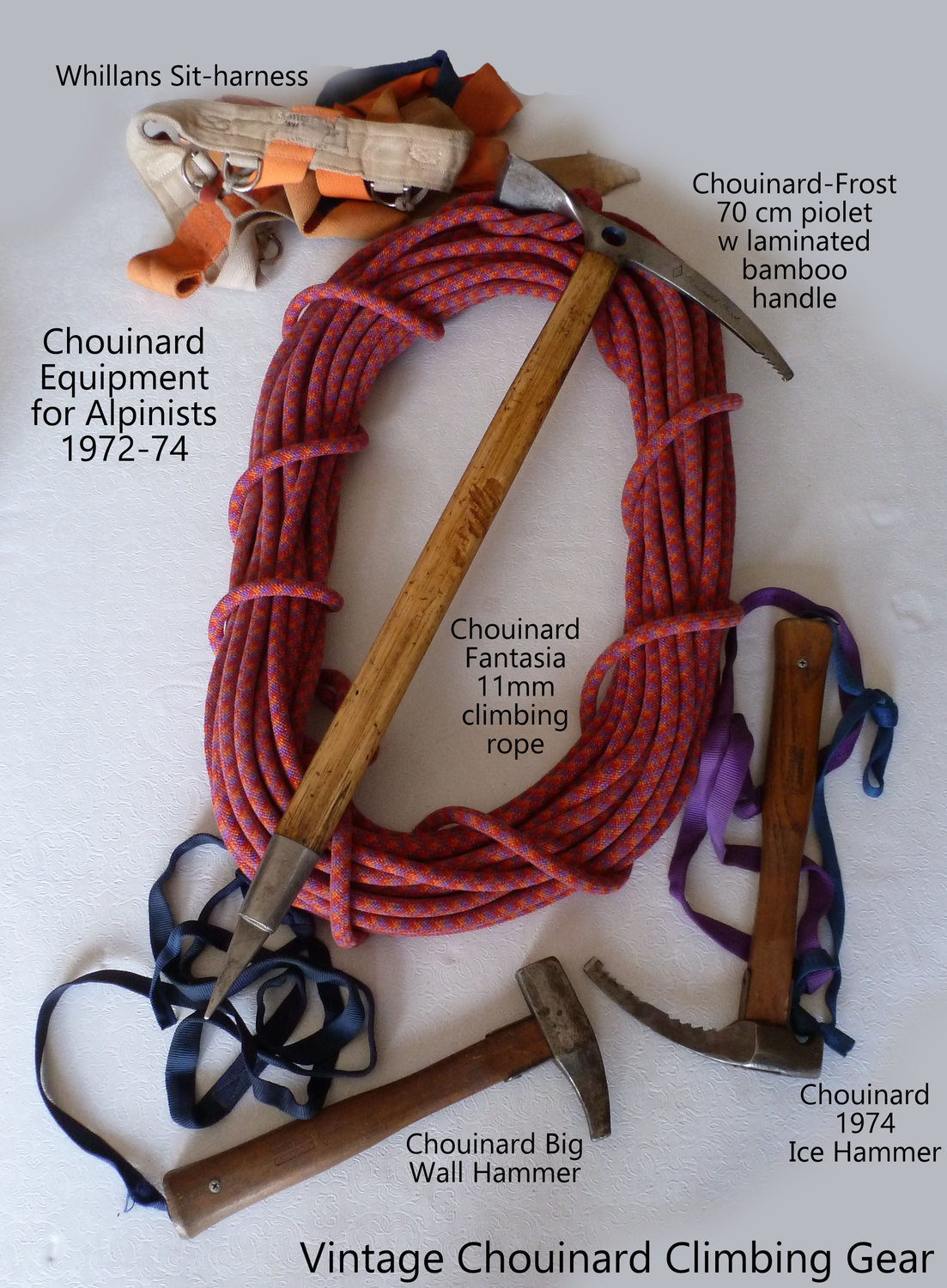 Vintage Chouinard climbing gear