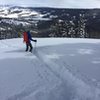 Dong-deep powder skiing in the Wind River Range foothills.